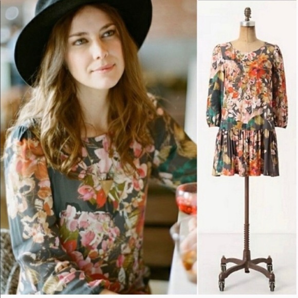 RARE Anthropologie Meadow Rue Drop Waist Dress - Picture 2 of 6